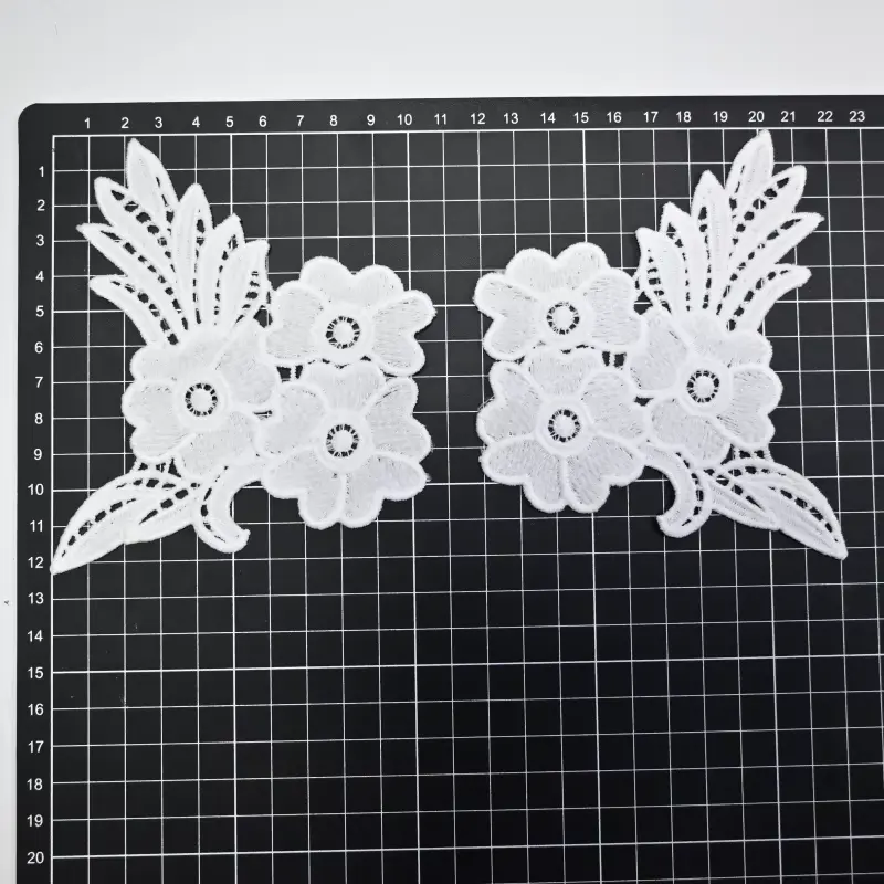 Customized White Milk Silk Embroidery Lace Vintage Chemical Lace For Wedding Dresses Shoes And Other Clothing Accessories