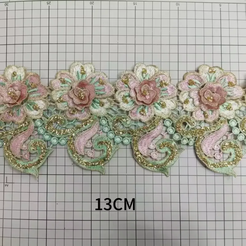 Fashionable High Quality Short Three Dimensional Floral Sequin Lace Suitable For Dresses And Other Accessories Fashionable High Quality Short Three Dimensional Floral Sequin Lace Suitable For Dresses And Other Accessories