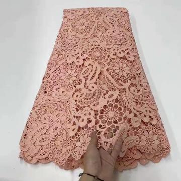 خواتین کے لباس کے لئے 100 cotton روئی رنگین فرانسیسی کڑھائی لیس تانے بانے